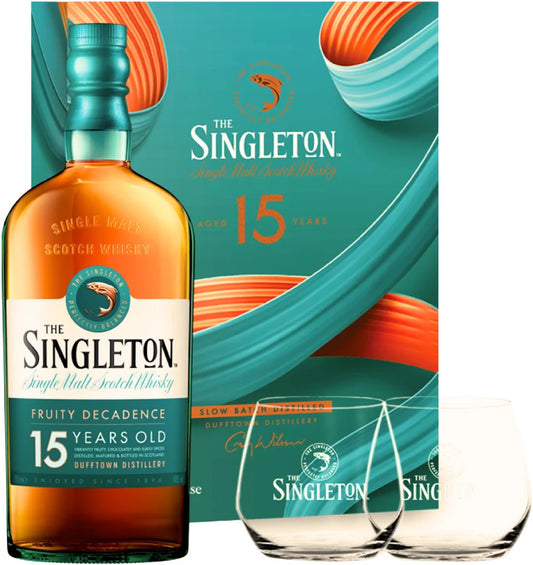 The Singleton of Dufftown 15 Year Old 700ml with (2) Rock Glasses